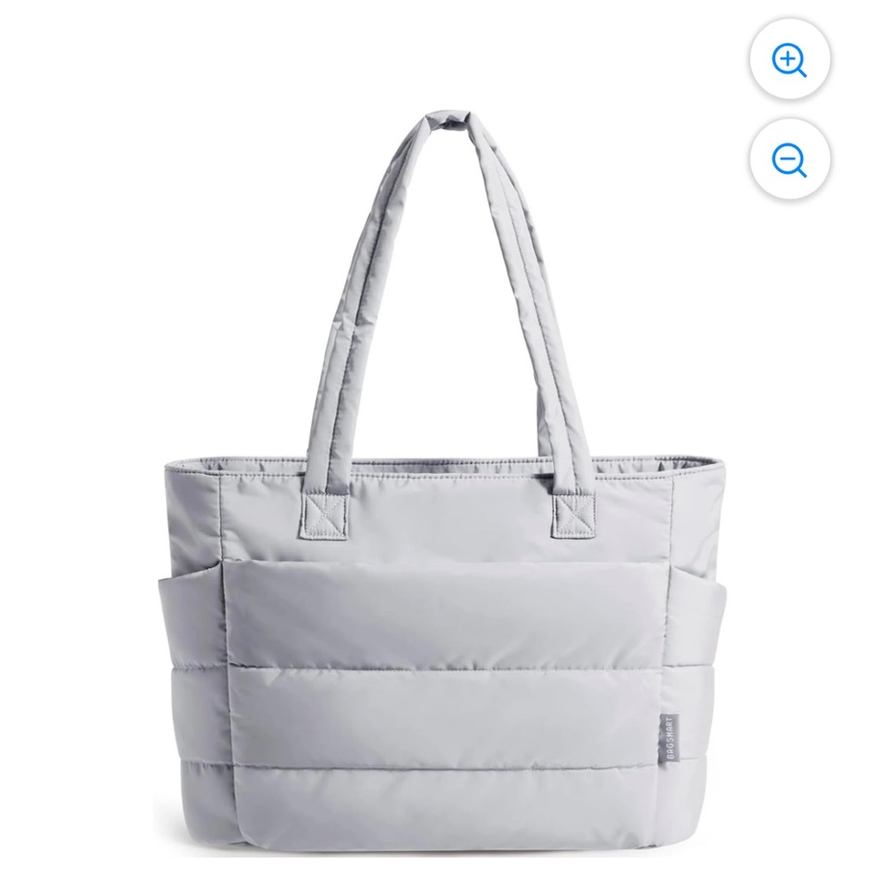 Like New BAGSMART Gray Quilted Puffer Tote Shoulder Bag
